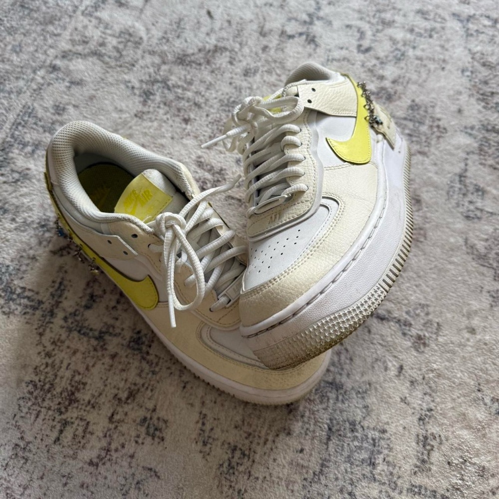 Nike Cream and Yellow Athletic Shoes